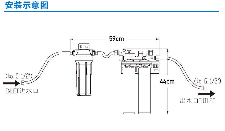 美國進口愛惠浦（Everpure）BH2 雙聯凈水器 過濾系統 商用