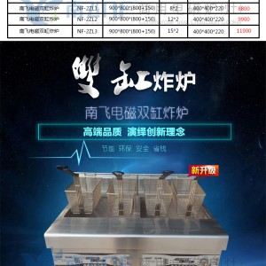 南飛商用電磁雙缸炸爐 商用炸鍋 電炸爐雞排薯條炸爐 廠家聯(lián)保